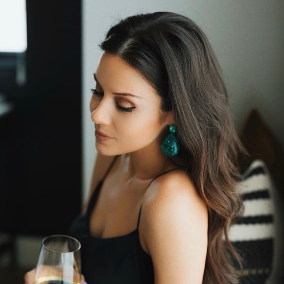 Shashi ‘Angelina’ Earrings – Green - Picture 3 of 4